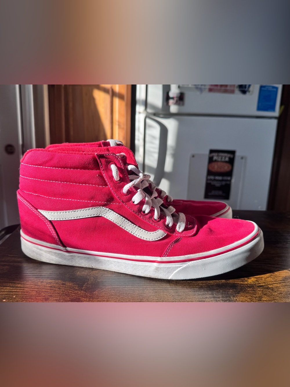 Vans Ward Hi Top Red White Canvas Skate Sneakers Men's Size 13